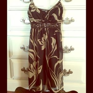Black and Tan printed dress