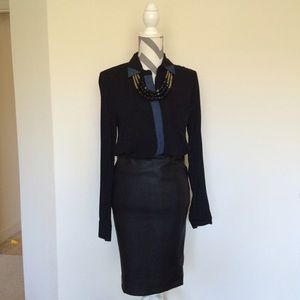 BCBGeneration Sheer black button down size Sm