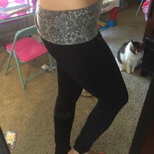 Fold over skinny yoga leggings