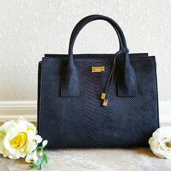 Kate Spade Meriwether Elsie St. Exotic Tote Black