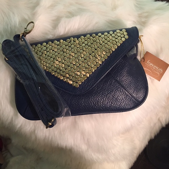 Francesca's Navy Clutch