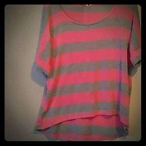 Pink gray top