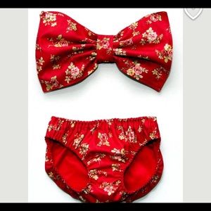 🎉SALE🎉 NWOT Red Bow Bandeau/Bikini🌹🎀