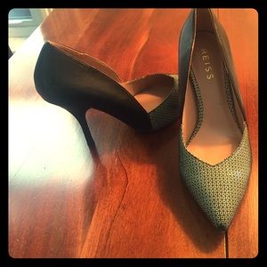REISS black and white print heels