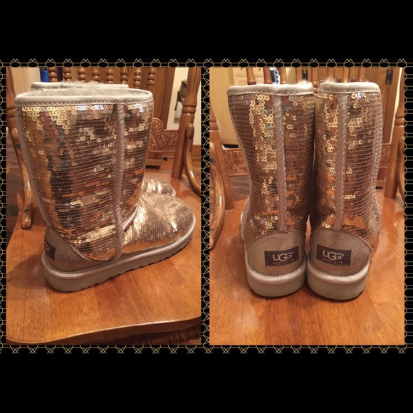 Gold Sequin Authentic Ugg Boots