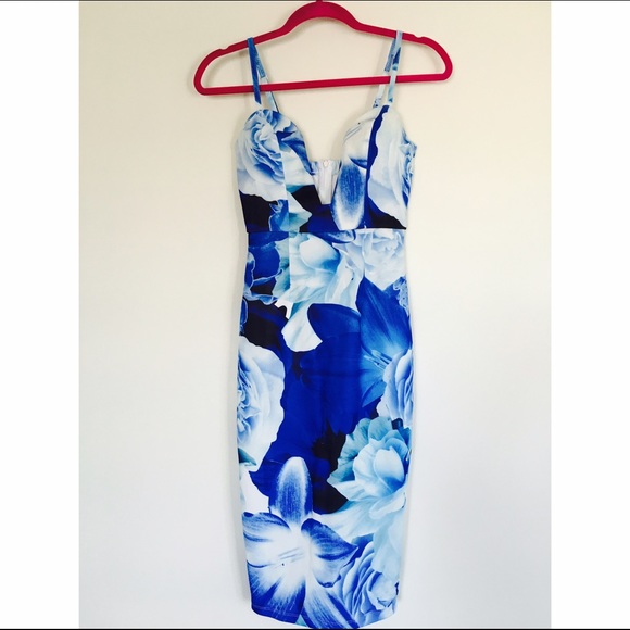 Blue floral dress