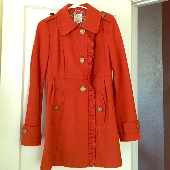 burnt orange pea coat