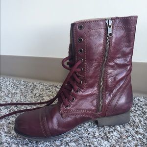 Steve Madden 'TROOPA2-0' combat boots Wine Leather