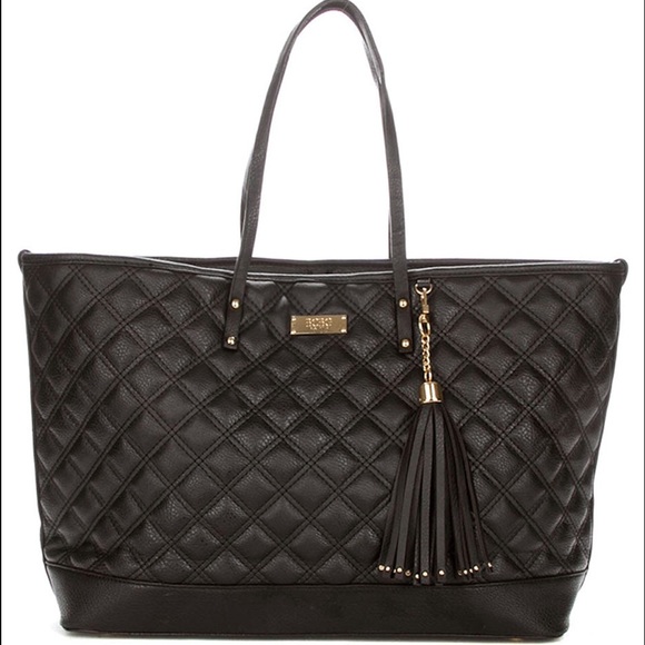BCBG Large Black Quilted Tote