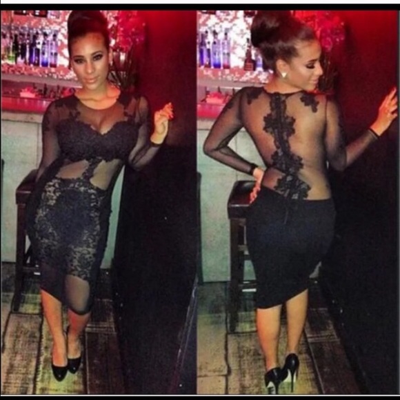 Sexy black lace dress