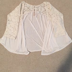 Lace sleeves cardigan