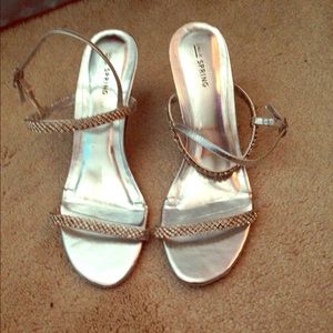 Silver formal shoes