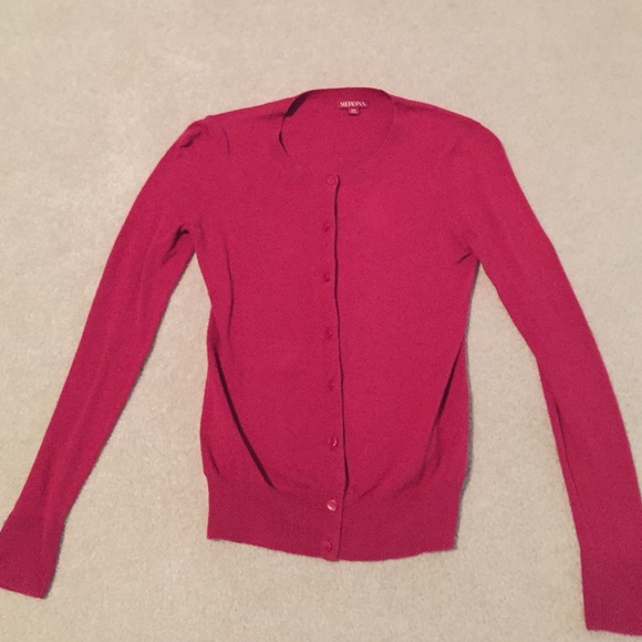 Red button up cardigan