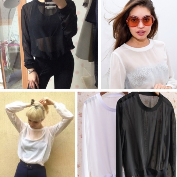 American Apparel Tops - American Apparel black chiffon shirt
