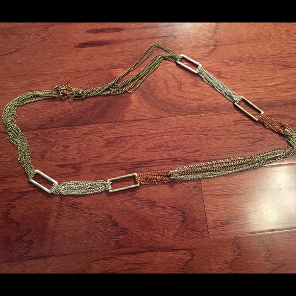 Tri Gold Chain Necklace