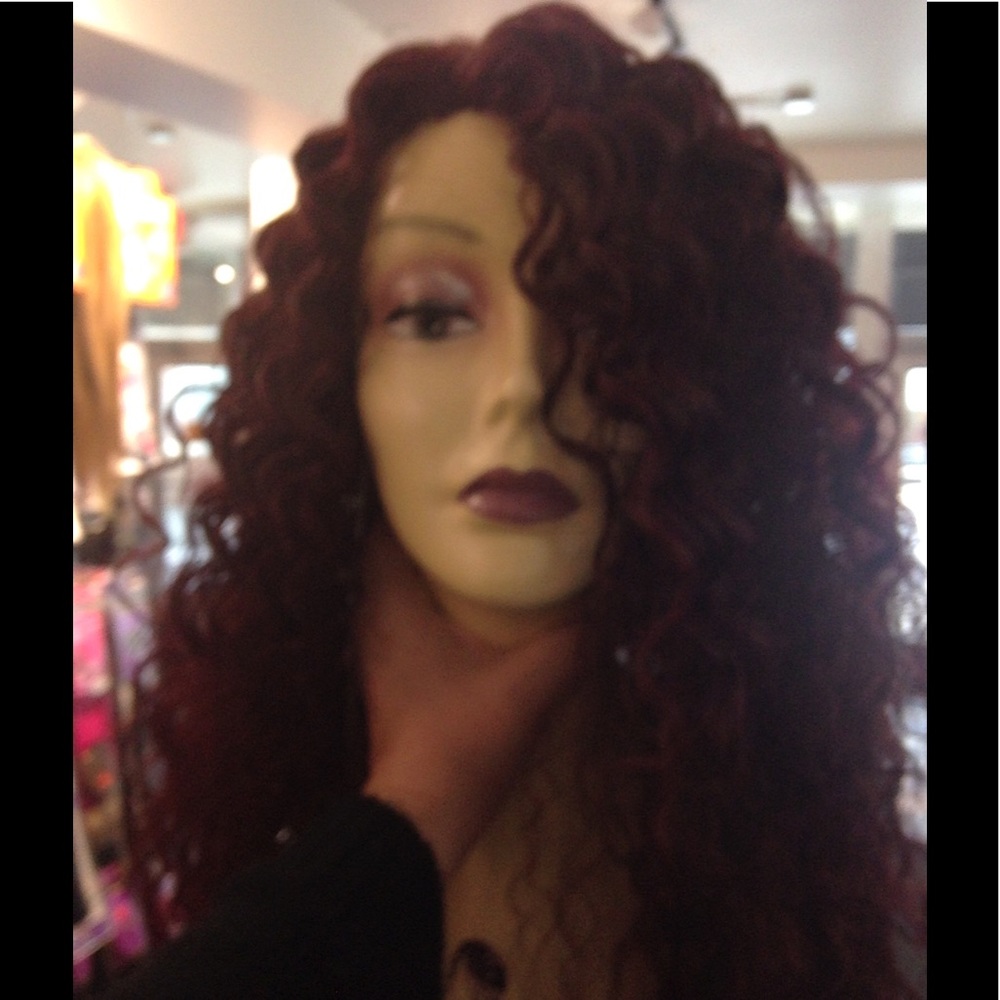 burgundy New Wig Long Curly new regulars wig - Picture 8 of 8