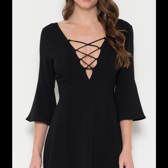 ✨ LAST ONE! SALE! ✨ Lace Up Bell Sleeve Dress - Picture 4 of 4