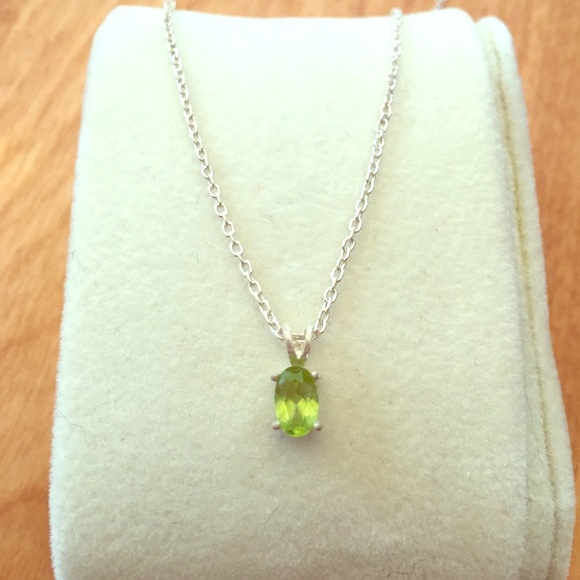 Sterling Silver Green Gem Necklace