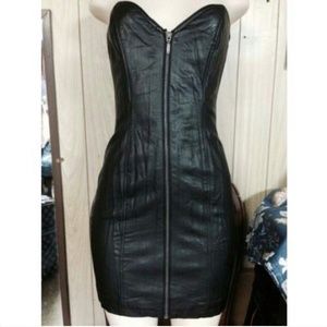 Stunning sexy faux leather zip dress H&m Size 0/2