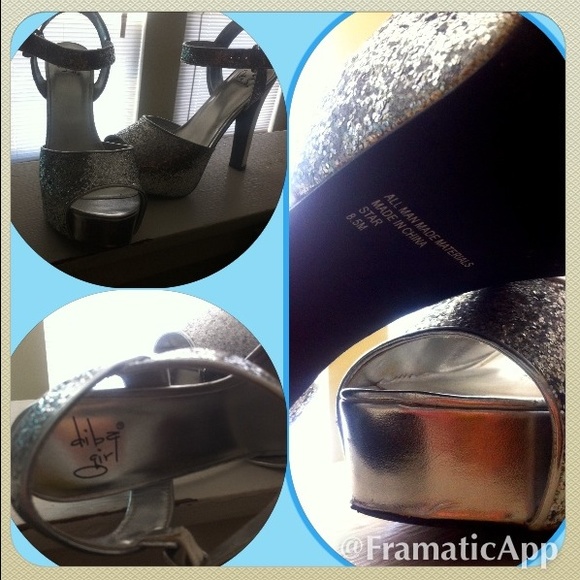 Silver glitter dibz girl 8.5 heels!