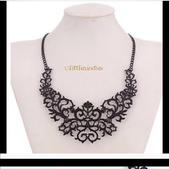 Black scroll design necklace HOLD