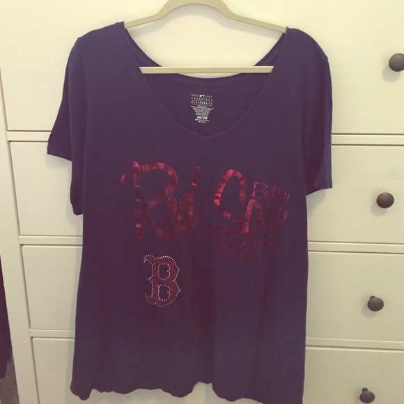 Plus size v neck Boston Red Sox tee