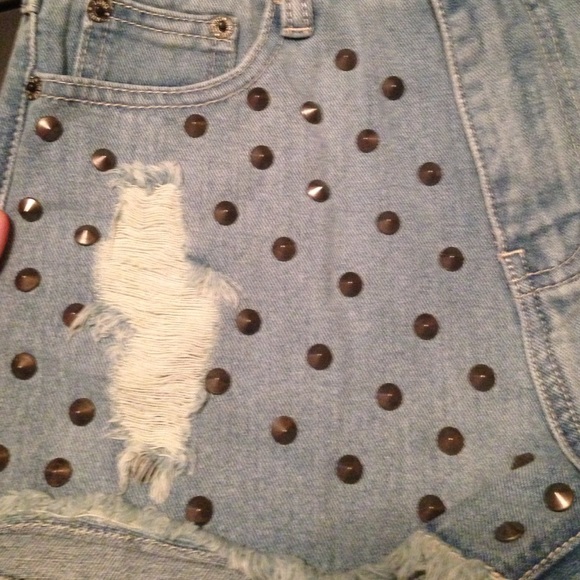 Studded High Waist Shorts S-M-L ❤️ - Picture 4 of 4