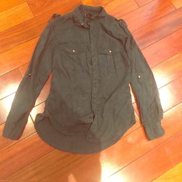Dark green button up