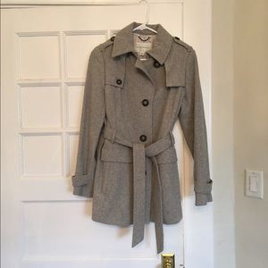Banana Republic Grey Wool Trench Coat