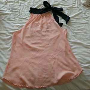 New York & Company sleeveless peach/black blouse