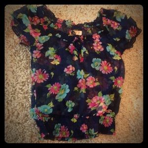 Sheer floral shirt