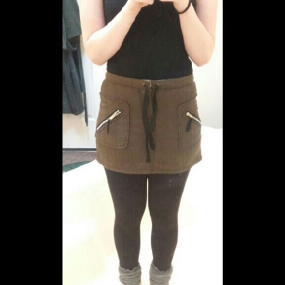 Army green skirt
