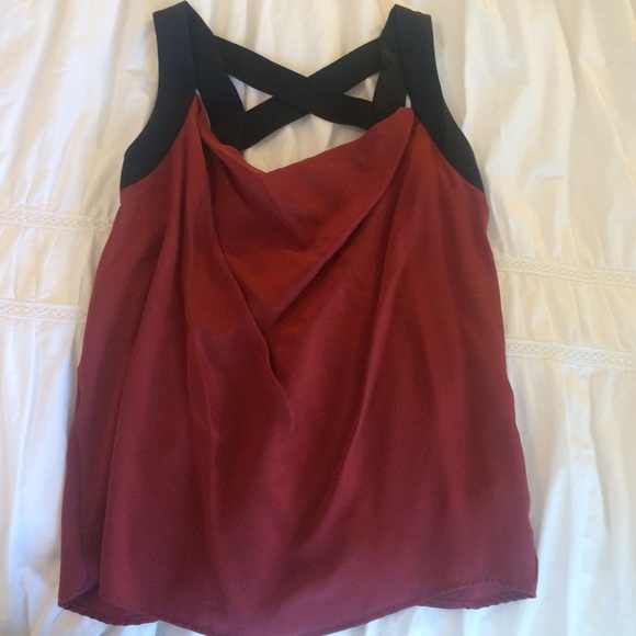 Red silk top size small!
