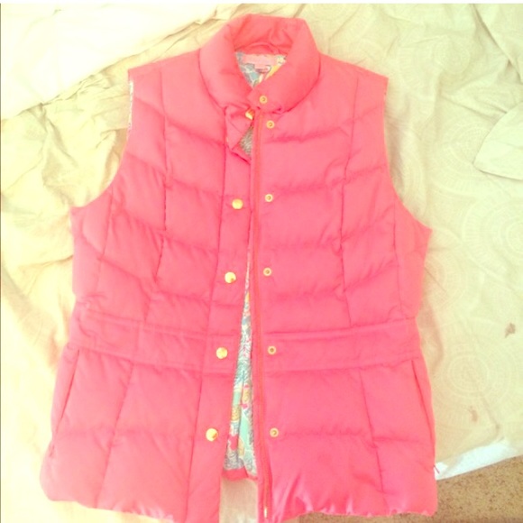 Lilly Pulitzer pink bubble puffy vest