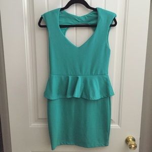 Turquoise Peplum Dress