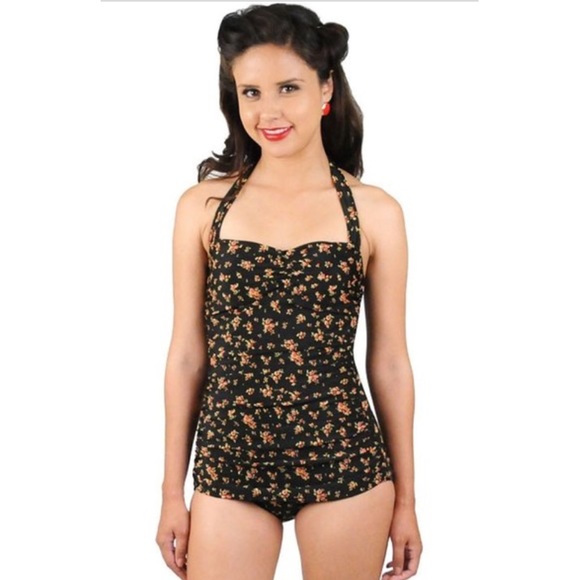 NWT Esther Williams vintage pin up floral swim