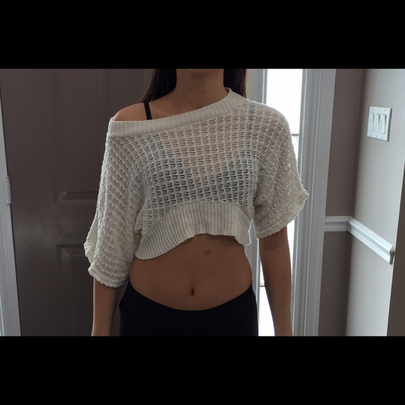 White Knitted Crop Top - Picture 1 of 1