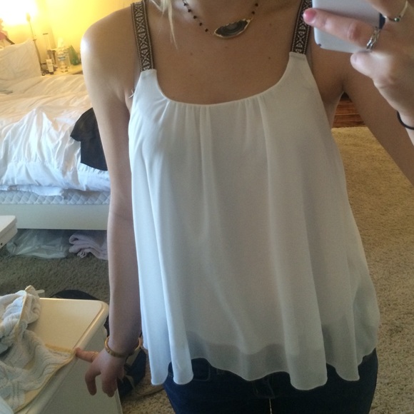 White top with braided straps size medium!