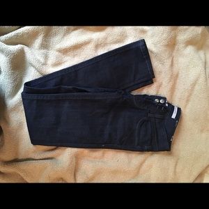 Straight leg blue jeans