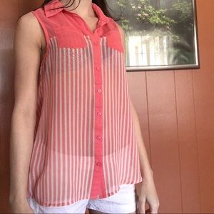 Cute pink and white stripped shirt