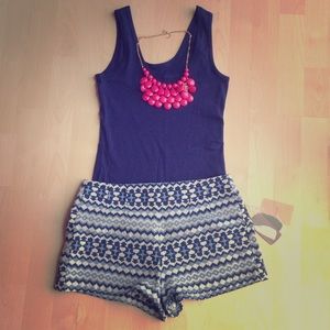 Forever 21 blue Aztec print shorts