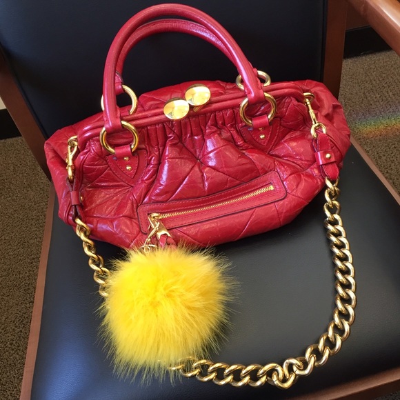 Auth Marc Jacobs Stam distressed leather