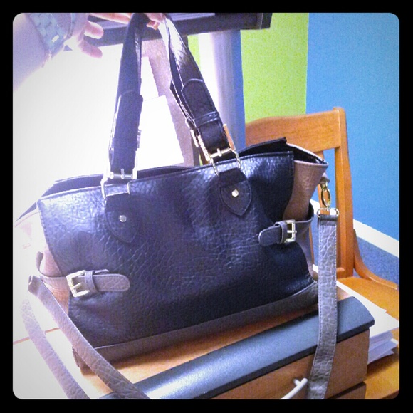 Hand bag brown black and gray