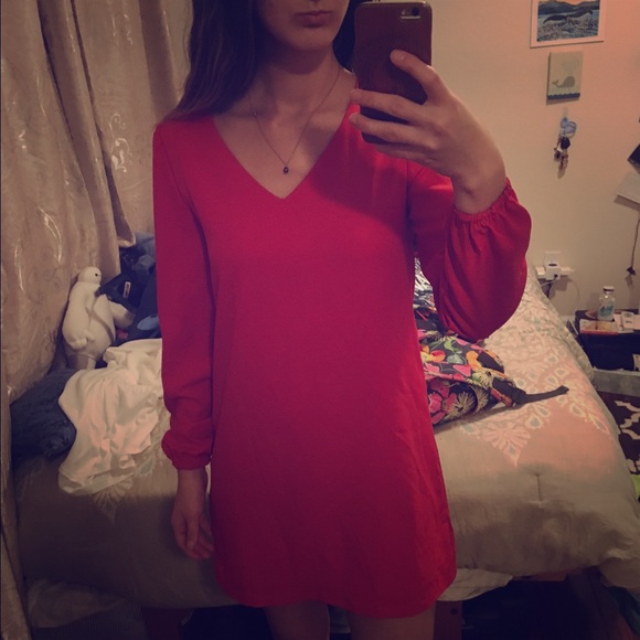 Red cut out dress