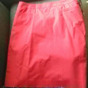 Salmon orange knee length professional work piece