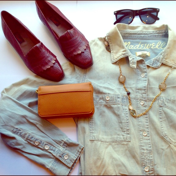Madewell chambray button down shirt.