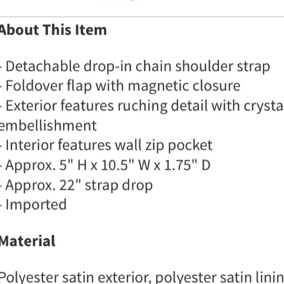 JESSICA MCCLINTOCK EMILY SATIN CLUTCH - Picture 4 of 4