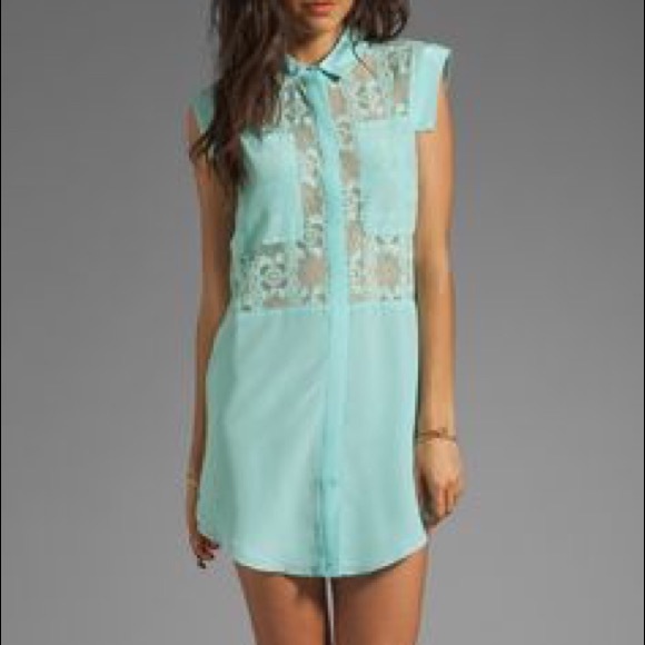 Light blue lace dress from Neiman Marcus size: S