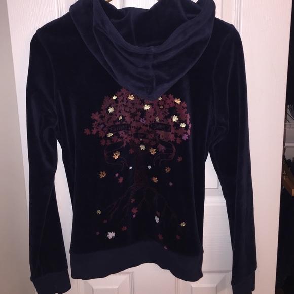 Navy Blue Juicy Couture Zip up Hoodie Size L