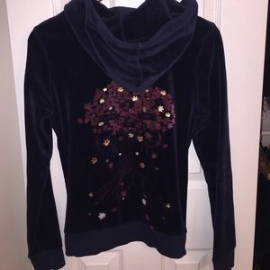 Navy Blue Juicy Couture Zip up Hoodie Size L